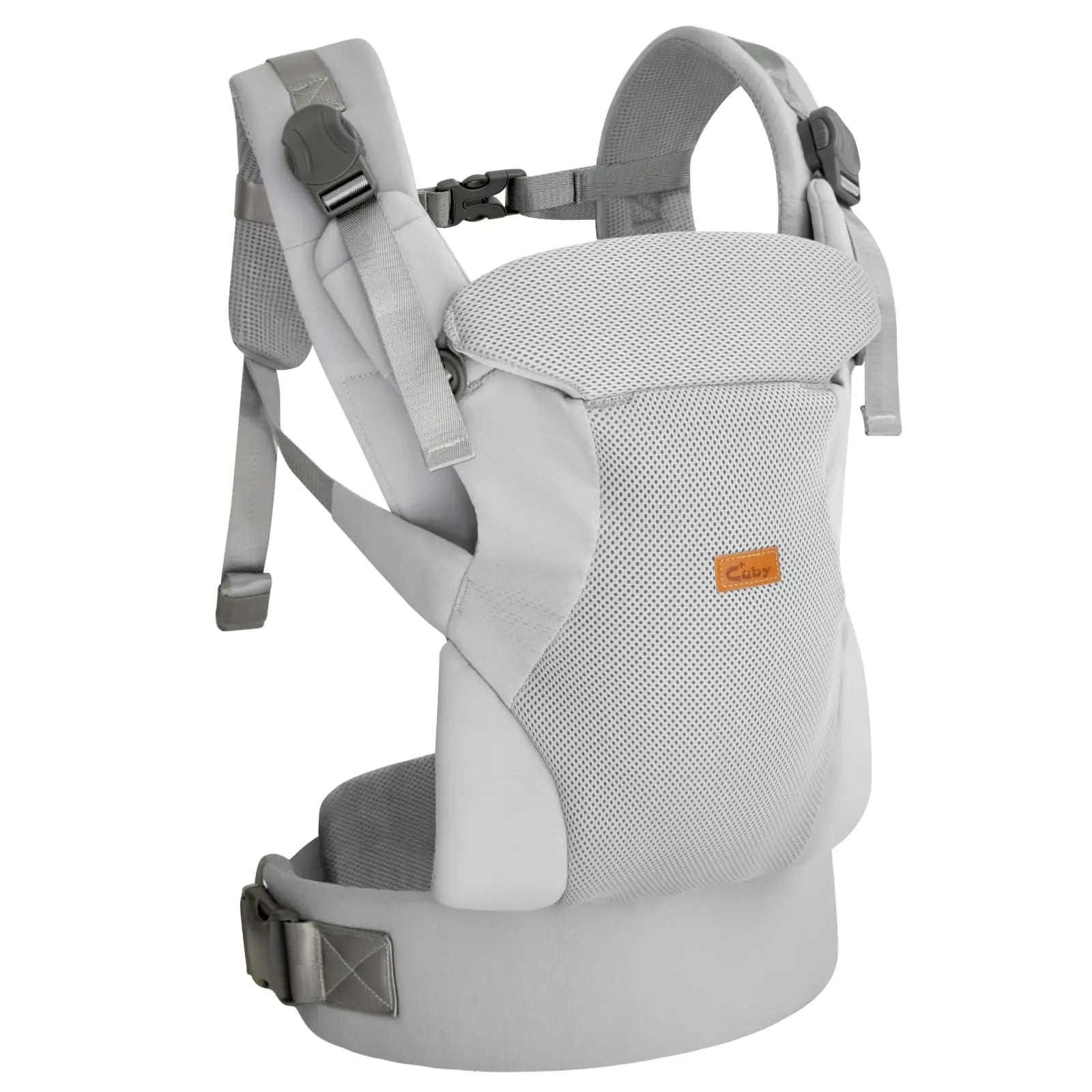 CUBY Baby Carrier Ergonomic Baby Carrier Newborn to Toddler Adjustable Baby Holder Hands Free Baby Carrier for Breastfeeding Infant Toddler Carriers (Light Gray Magnetic Buckle Style)